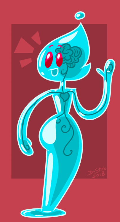 Cyan slime!Remake/redraw of a drawing from last year