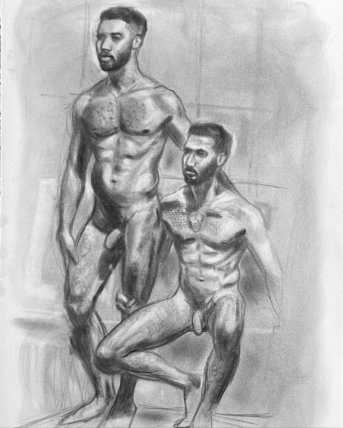 Handsome Valmir @valmirdcj and JB @jbthedancer  #johnmacconnell #graphite #pencil #lifedrawing #sket