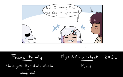 shayromi: @elys-and-arno-week Day 1 - PunsElys the frans shipper ✨ Some prompts will have one of the