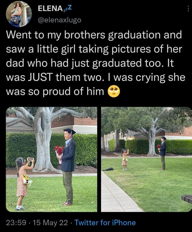 Daughter takes picture of her dad on his graduation day. #blessed#wholesome pics#positive memes#wholesome