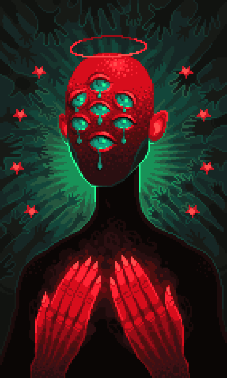 tofupixel:some of my horror art  wallpapers // prints // shirts and stuff      