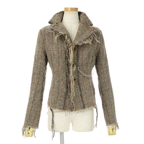 lacollectionneuse:JUNYA WATANABE AD2003 ツイードジャケット ブラウン系 M  tweed jacket with frayed edges &bull