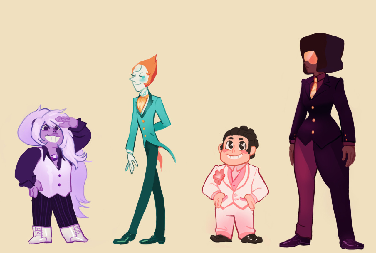 albrii:  a companion piece to the dresses i got an ask mentioning peridot in a suit