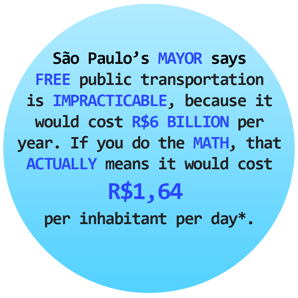 saladuprising:  *The current fee for bus and metro in São Paulo is R$3,20 per trip.