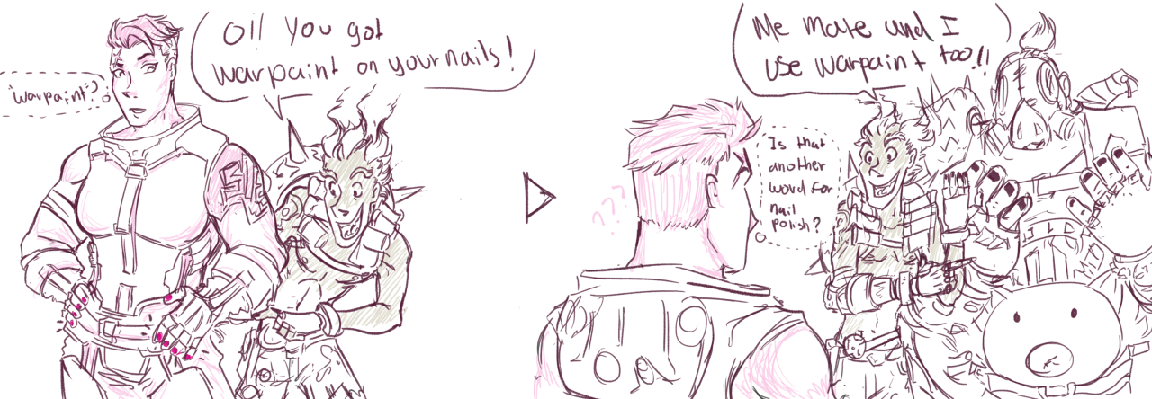 colorsofdoom:  Junkrat just befriends averyone through nail polish Well, that took