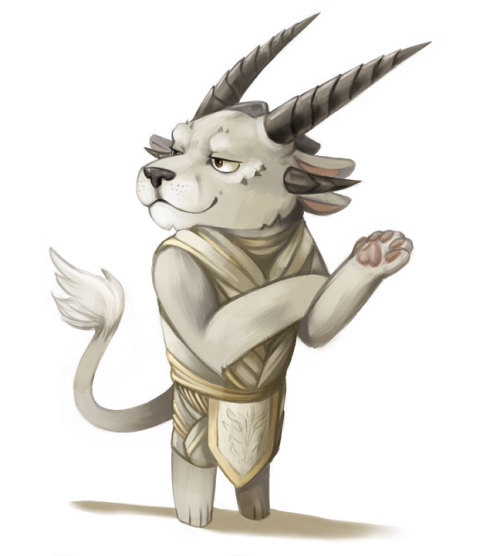 charr-salad: A painting of my girlfriend’s character Faolan, in (what I like to call) ACNL sty