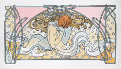 sundust-lesbian:  Alphonse Mucha - Kissing Mermaids, 24  