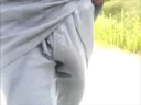 howtobeterrell:  bigandlong:  Hanging huge and loosely in grey pants  Lord Jesus