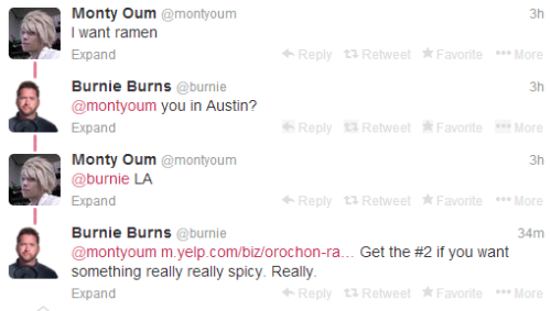No amount of distance will keep Burnie Burns from trying to feed all of his employees. Those are som