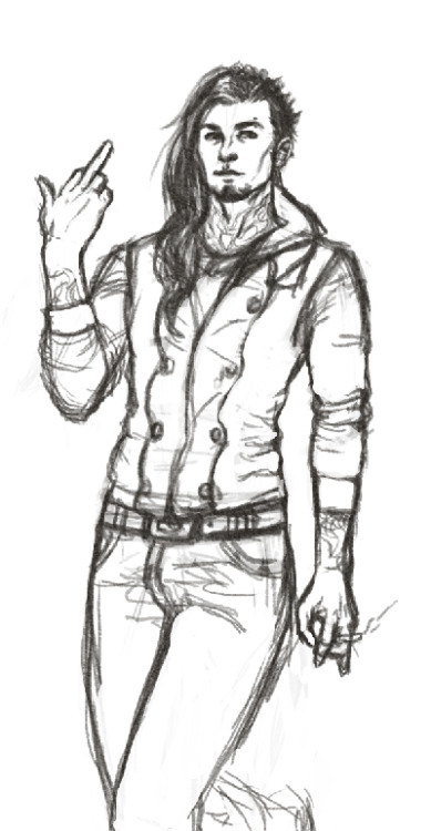 Modern!Guthrie. I started drawing him in a plain hoodie, but then I found one online that was remini