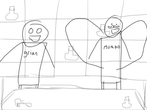 The First Sketch Versus The Final Results. I Think It Improved A Bit Yeah? XD