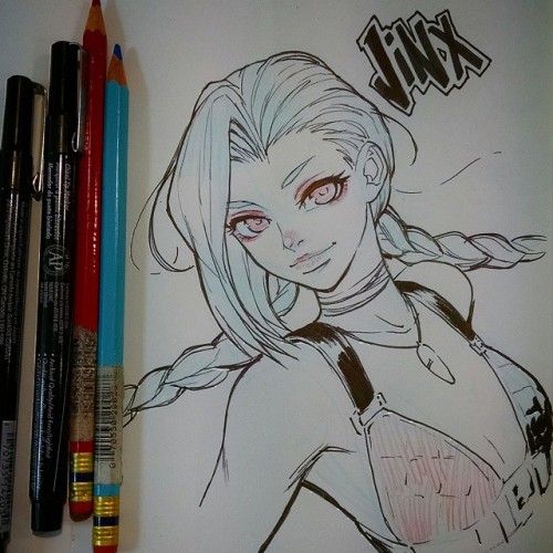 Jinx  #Sketches #drawing #dibujo #dibujar #leagueoflegends #lol #jinx #ink #Pencils