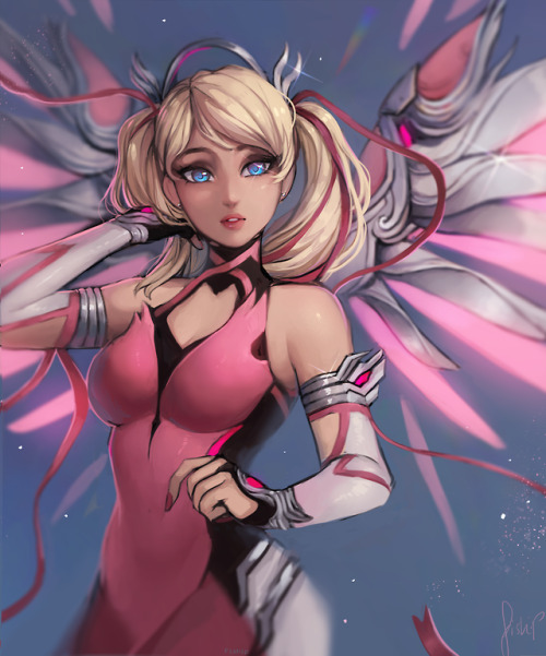 fiship: Speed painting I did of the new lovely mercy skin. Thank you so much Robin for the gift!&nbs