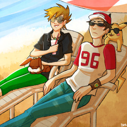 destineytots:I can’t believe Blue had to bribe Red with a tropical vacation to get him to leave Mt. Silver. 