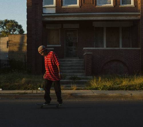 Cruising down West 64th Street, Vittorio Barbazo, 43, sets up his feet before attempting a trick on 