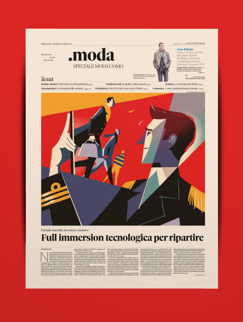 Cover per “Speciale moda uomo - Sole 24 ore”Riccardo Guasco 2021 (Art direction Adriano Attus)