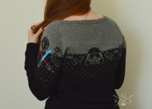 knatalieknits:Star Wars Sweater knitting pattern now up on Ravelry and Etsy!