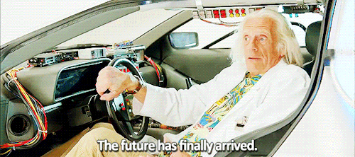 neverrwhere:  fdelopera:  beeishappy:  Thanks, Doc.  I’m not crying there’s just a DeLorean in my eye. :’)  Tomorrow is the last day the future will still be the future, before forever being in the past. I’m not ready. 