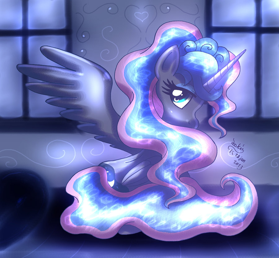 theponyartcollection:  MLP FIM - Glowing Princess Luna by *Joakaha 