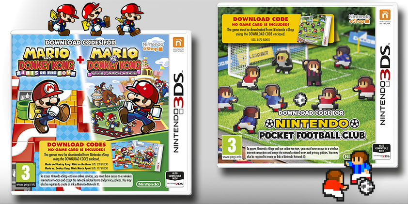 lol Afvigelse spiralformet Tiny Cartridge 3DS — Nintendo Pocket Football Club, Mario vs. DK retail...