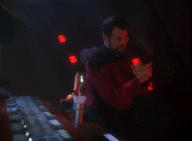 boldlygiffing:   Season 5 - Episode 8 “Unification II”   Stand back, Riker’s got this. 