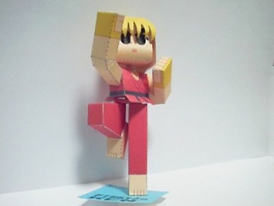 Ken Masters papercraft. This adorable version of the Street Fighter hero must live with the knowledge that his first Fierce Dragon Punch will kill him.
See also: YouTube Street Fighter, Shadaloo insignia wallpaper
[Via Nintendo Papercraft, of course]