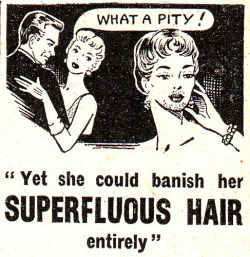 zoomar:  What a pity!Yet she could banish her superfluous hair entirely.Woman and Home, May 1958