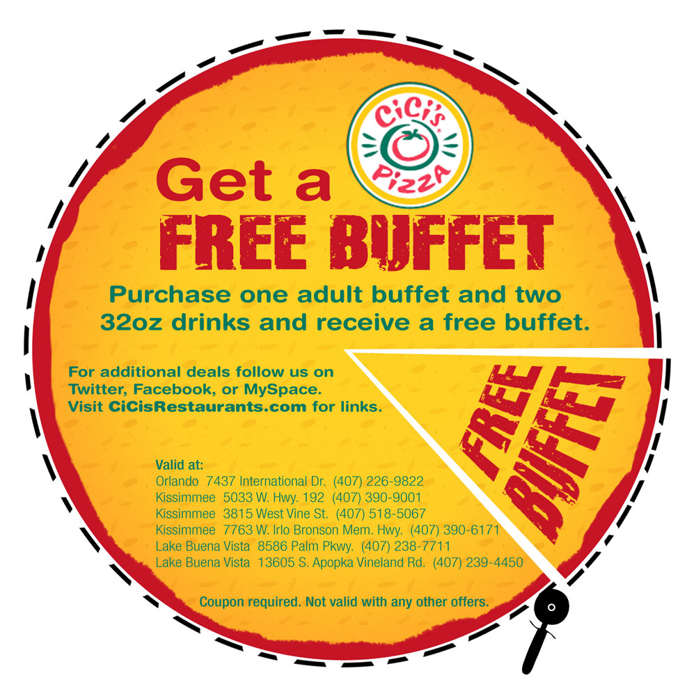 James Krawczyk • Buy one, get one free pizza buffet from CiCi’s...