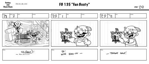 “Fanboy Ahoy!” Storyboard: Fanboy and Chum Chum storyboard for episode #135, “Fanboy Ahoy!”, formerly known as “Fan Booty”. Written by Scott Kreamer, boarded by Tom King.