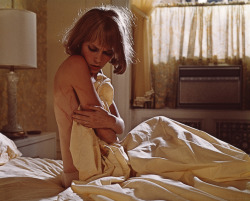 Mia Farrow on the set of Rosemary&rsquo;s Baby, 1968