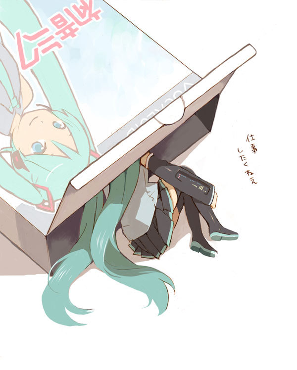 sui:  hatunemiku:  box detached sleeves green hair hatsune miku headphones long hair