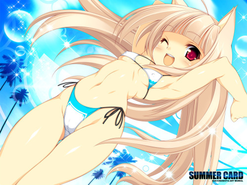 animal ears bikini blonde hair happy core loli long hair swimsuit - Konachan.com: Anime, Manga and J