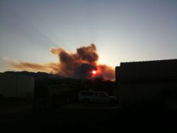 Monday morning the fires from Oak Glen, Ca close by where I live