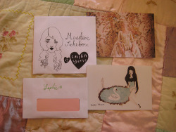 sunshine-pie:  mypeterpancomplex:  sophiejade:  Some lovely things from Caitlin Shearer that came with my bleeding knees shirt today…  She packs the most magical parcels.   