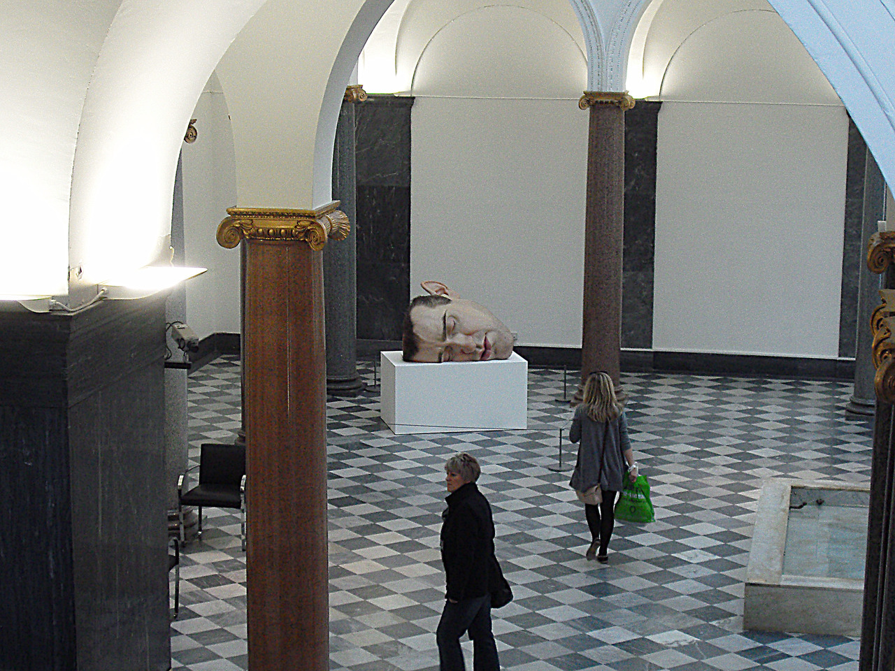 I went to see the Ron Mueck exhibition at the art gallery today. I don’t like taking photos in their and I was on my own and felt like all the steward people were watching me, haha. Anyway i snuck in this photo from the stairs. you can see how big...