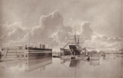 Floating dry dock in the harbour of Rotterdam