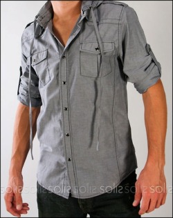 affanimran:  Creative Society - Men’s Logan Snap L/S Button Up Shirt with Hood  I want this!