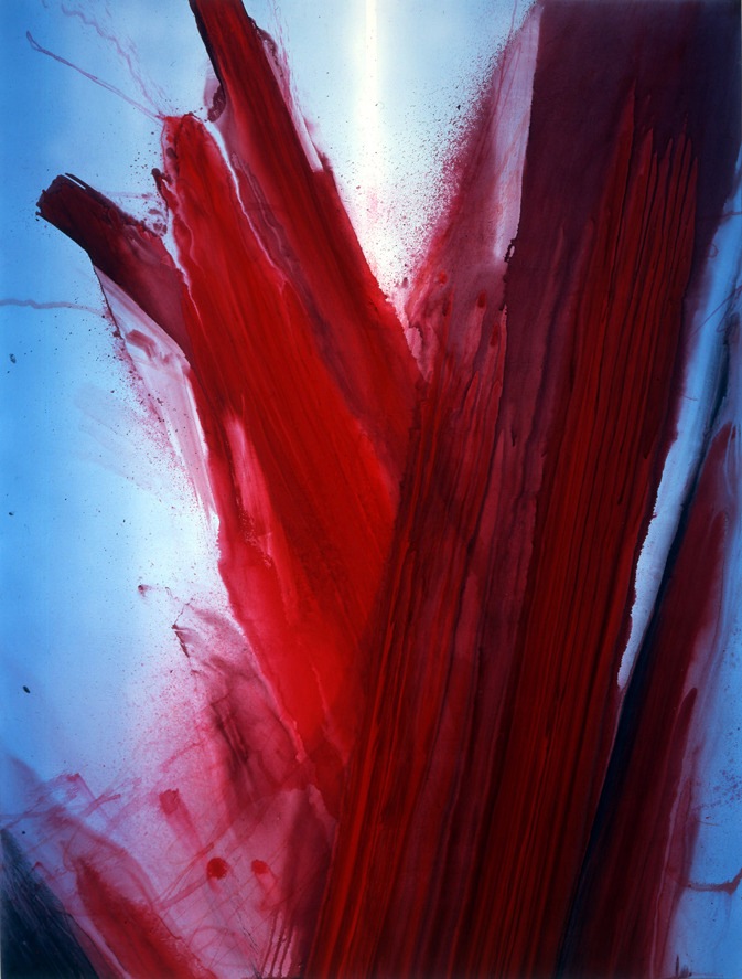 Untitled (Flood) Urethane, dye &amp; dispersed pigment on linen by Barnaby Furnas,
