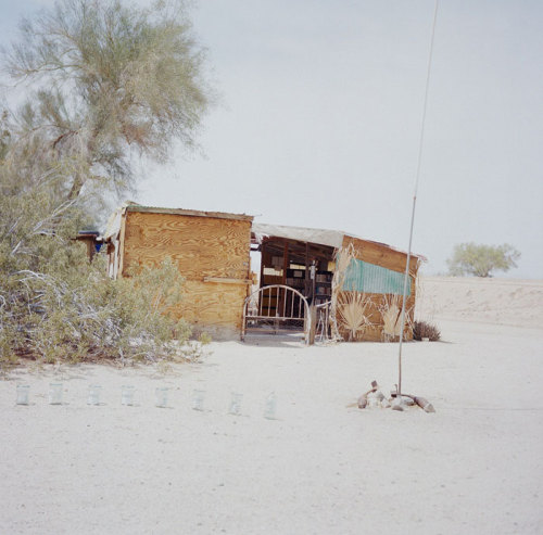 Working approximation of a conventional form, redetermined by prevailing conditions Exterior views of the community-operated library at Slab City, Californiaphoto: Dave Hullfish Bailey, 2009