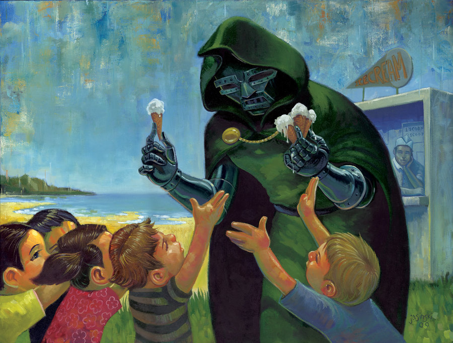 I love this painting, but something tells me that Dr. Doom put something in the ice cream. Too cool!
Parlor Tricks for the Rabble by Aaron Jasinski