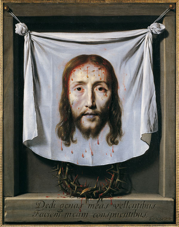 The Veil of Veronica by Philippe de Champaigne, 1630/1658. The inscription is inspired