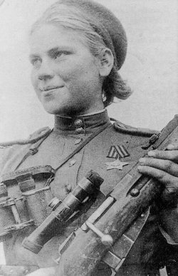 Ро́за Его́ровна Ша́нина (Roza Shanina) WWII soviet sniper, 54 confirmed kills, died in battle