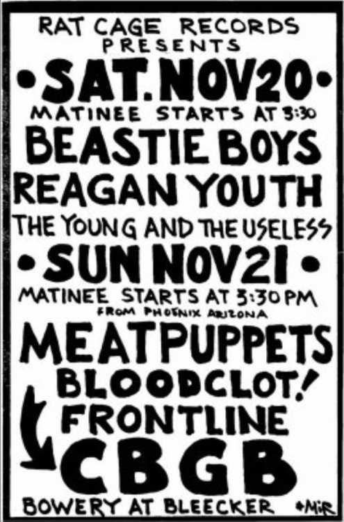 Beastie Boys @ CBGB’s Nov. 20, 1982 1. Beastie Boys2. Unknown3. Transit Cop4. Jimi5. Holy Snappers6. Improvised7. Unknown 28. Ode To9. House Of The Rising Sun10. Michelle’s Farm11. Sampson Is King12. Riot Fight13. Egg Raid On Mojo 