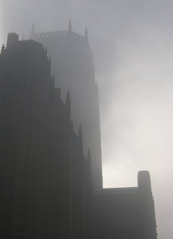 prettyglam:  A Foggy Sunday, by me. Liverpool’s Anglican Cathedral.   Fantastyczne. Fantastyczne &lt;3