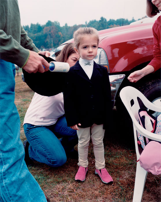 Girl being prepared for a horse show, Sandwich, NH photo by Sage Sohier, 2004