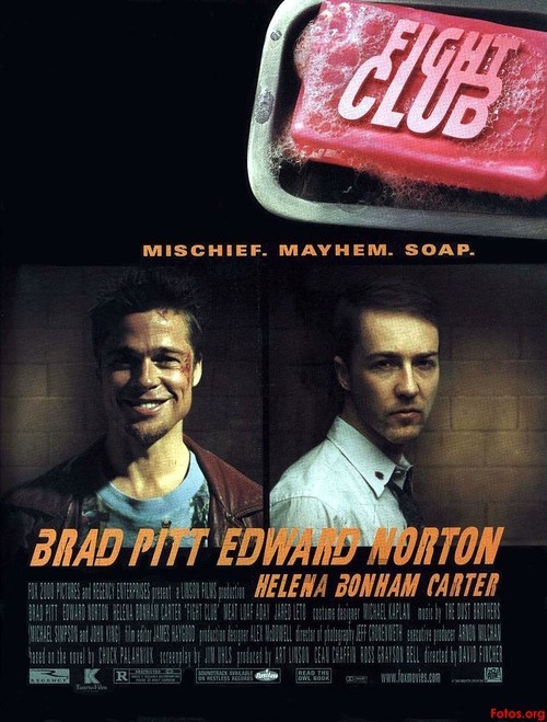 movieoftheday:  Fight Club, 1999. Starring Edward Norton, Brad Pitt, Helena Bonham