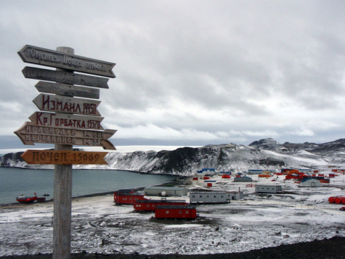 Overlooking Bellingshausen, Antarctica, where many nations operate ostensible research stations.© Je