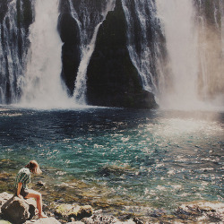 (via olhosderessaca) I am very jealous of that person. I would love to be able to sit on that rock and just stare at the beauty of the water.