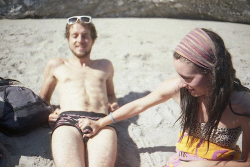 watchingher-watchinghim:  “Really, are you getting a boner here on the beach?”  (via wat