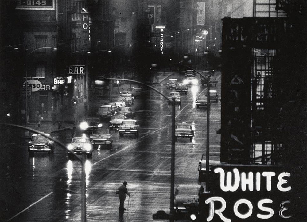 White Rose Bar sign from the 4th floor window of 821, 6th Avenue photo by Eugene